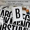 BINLINHONGO 74 Large Alphabet Stickers, 14 Sheets 6 Inches Self-Adhesive Vinyl Letter Sticker Decals for Mailbox, Doors, Trucks, Trash Cans, Suitable for Indoor and Outdoor - Black #4