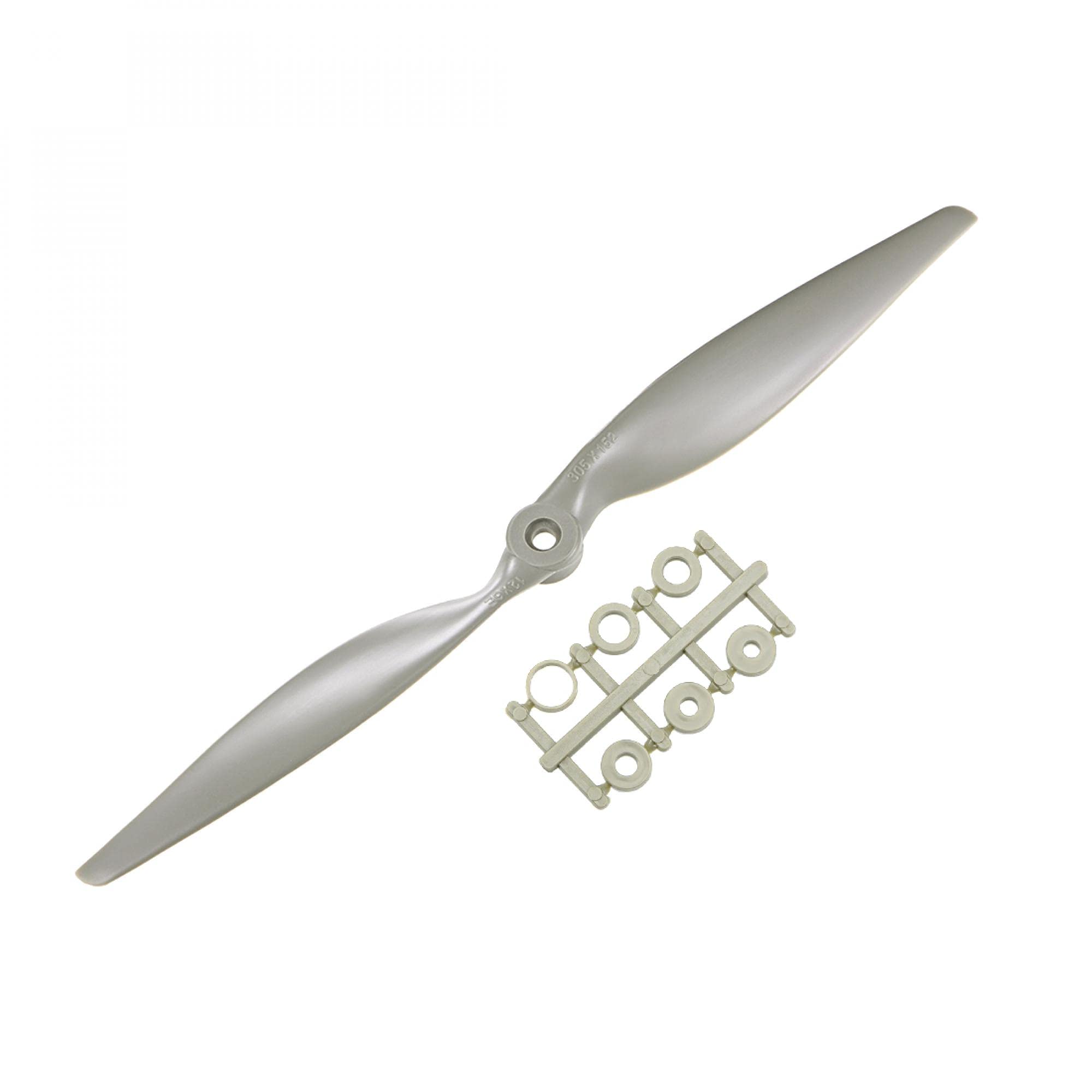 uxcellRC Propellers CW 2-Vane for Airplane Toy Nylon Gray with Adapter Ring 1 Piece 12x6 Inch a19081500ux0536