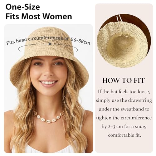 Sombrero Bucket de Paja para Mujer miniatura 3