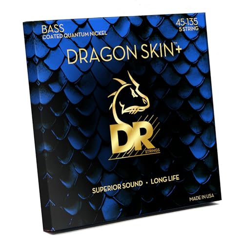 Cordes basse 5 cordes DR Dragon Skin+ Quantum Nickel 45-135 pour jeu moderne
