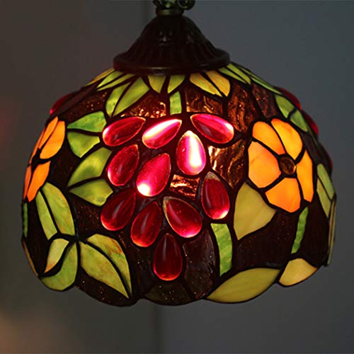 Lampe murale vitrail raisin style vintage applique intérieur - 5