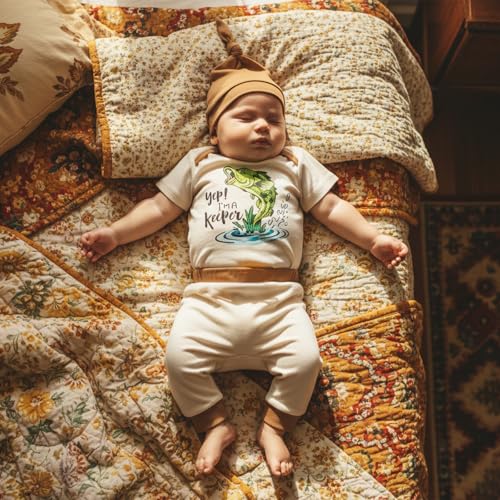 Image of Amnnchya Newborn Baby Boy Clothes Fishing Short Sleeve Romper Shirt Tops Pants Summer Spring Outfits Cute Hat Set