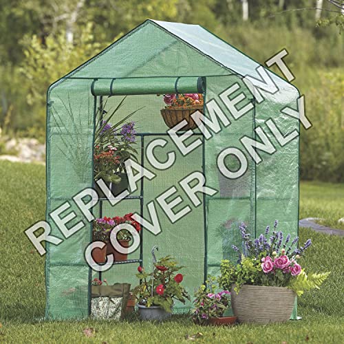 Taylor & Brown Greenhouse Cover Heavy Duty Replacement Spare Reinforced Growhouse White PE Cover (Walk-In Greenhouse - 143x73x195cm Green)