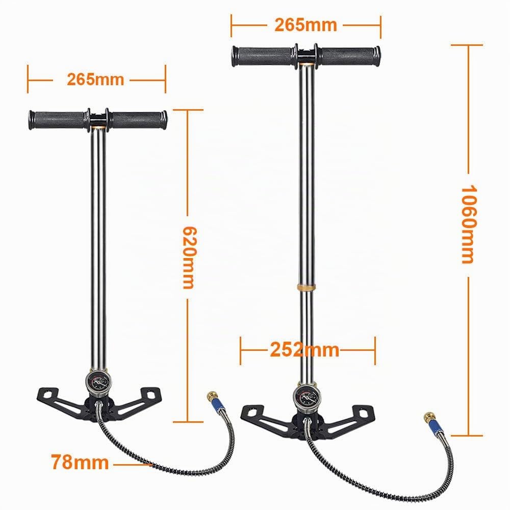 DASKOO 4500psi/30MPa Handpumpe Tragbare PCP Luftpumpe für PCP Luftgewehrboot Reifenbal