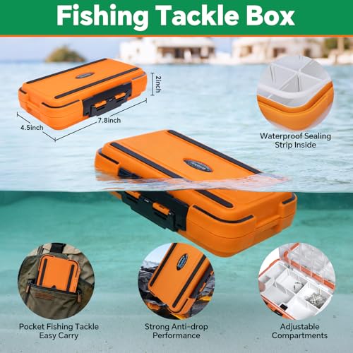 Image of Fishing Lures Kit for Men Women, Soft Bait Tackle Box Set in Red Gift Box, Complete Fishing Gear with Pendant Keychain, for Freshwater Bass Trout Saltwater