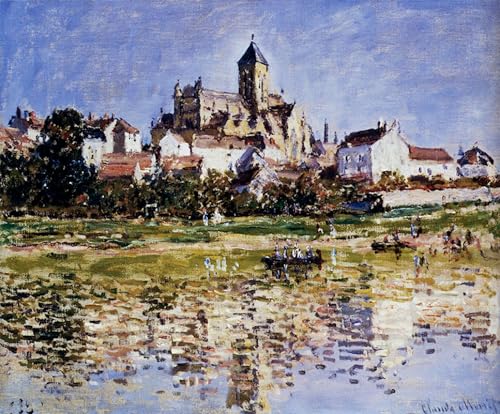 Cuadro pintura al óleo la iglesia de Vetheuil Monet 60x90cm de alta fidelidad