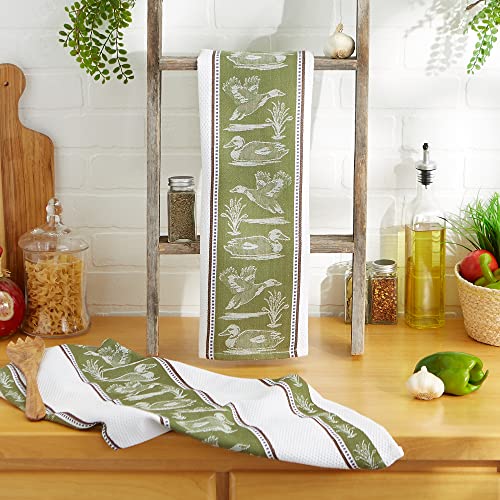 Dii Woodlands Collection Dishtowel Set, 18X28, Duck Jacquard, 2 Piece #TOP6