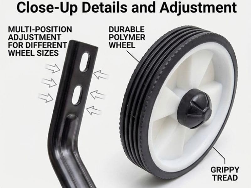 Image of Wheels for Bicycle 16T 18T 20T Adjustable Size - Durable Training Support Wheels for Kids Cycles | Sturdy Metal Bracket with Smooth Ride