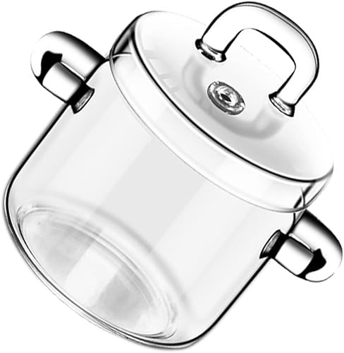 Tazón de ramen - Cacerola de vidrio con tapa, olla de cocina con tapa, olla de cocción escaldada, olla de pasta de cristal transparente de 11.8 fl