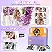 Amzelas Kids Instant Print Camera, Portable Travel Toys Camera for Toddler, Print Black & White Photos Instantly, Ideal Birthday for Boys & Girls Ages 3–12 with Selfie Mirror (Purple)