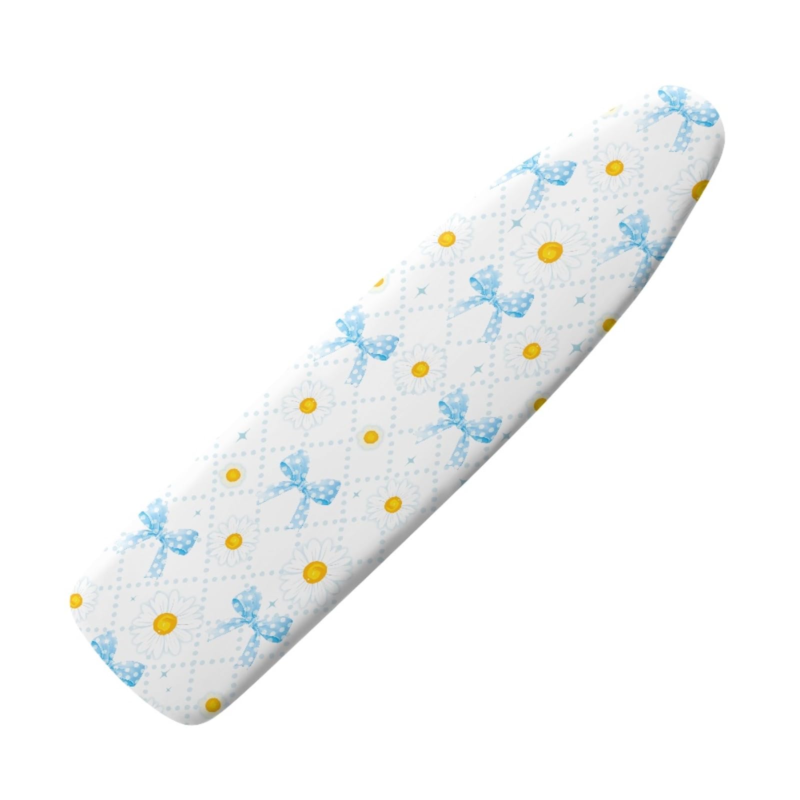 Ironing Board Cover 125X43 Blue Bow Padded Iron Board Cover With Elasticated, Easy Fit And Resists Scorching, Cord Binding & Stretch System