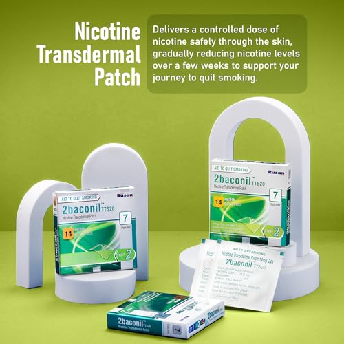 Image of Rusan 2baconil TTS20 Nicotine Patch 14mg Step 2 | 7 Patches | Quit Smoking Aid | 24h Drug Delivery System