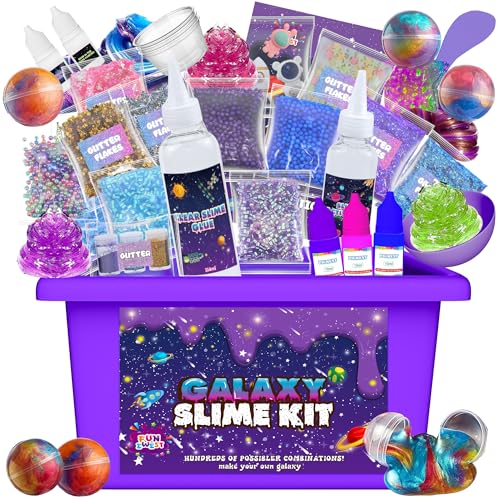 Funewest Schleim Selber Machen Set, Galaxy Slime Set, DIY Schleim Kinder, Kreative Weihnachten Geburtstag Party Geschenk Mädchen 6-12 jahre