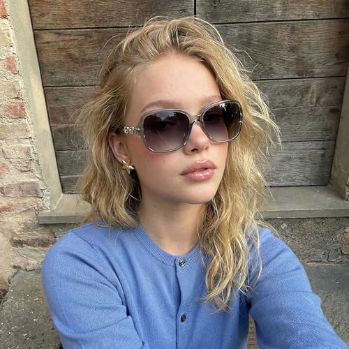 Image of SIPHEW Polarized Sunglasses for Women | Vintage Square Sunglasses w UV400 Protection | Womens Wraparound Shade
