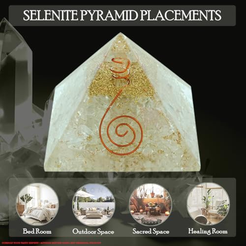 Image of Selenite Crystal Pyramid (2 Inch) | Feng Shui & Vastu Correction | Crystal Pyramid for Positive Energy,Health, Good Luck | Home & Office Decor | Gift | Study Table