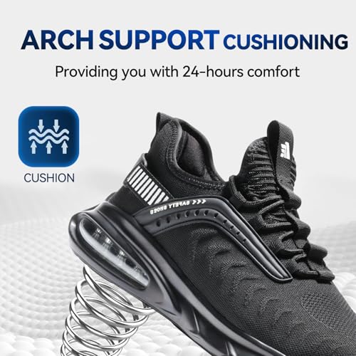 Image of Furuian Steel Toe Shoes for Men Work Women Lightweight Air Cushion Sneakers Slip Resistant Safety Work Boots Indestructible Shoes