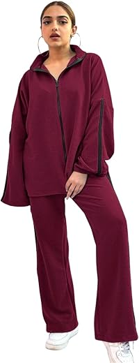 Leriya Fashion Co Ord Set For Women Stylish | Western Summer Casual Zip Up Dress for Woman | Full Sleeve Formal Office Wea...