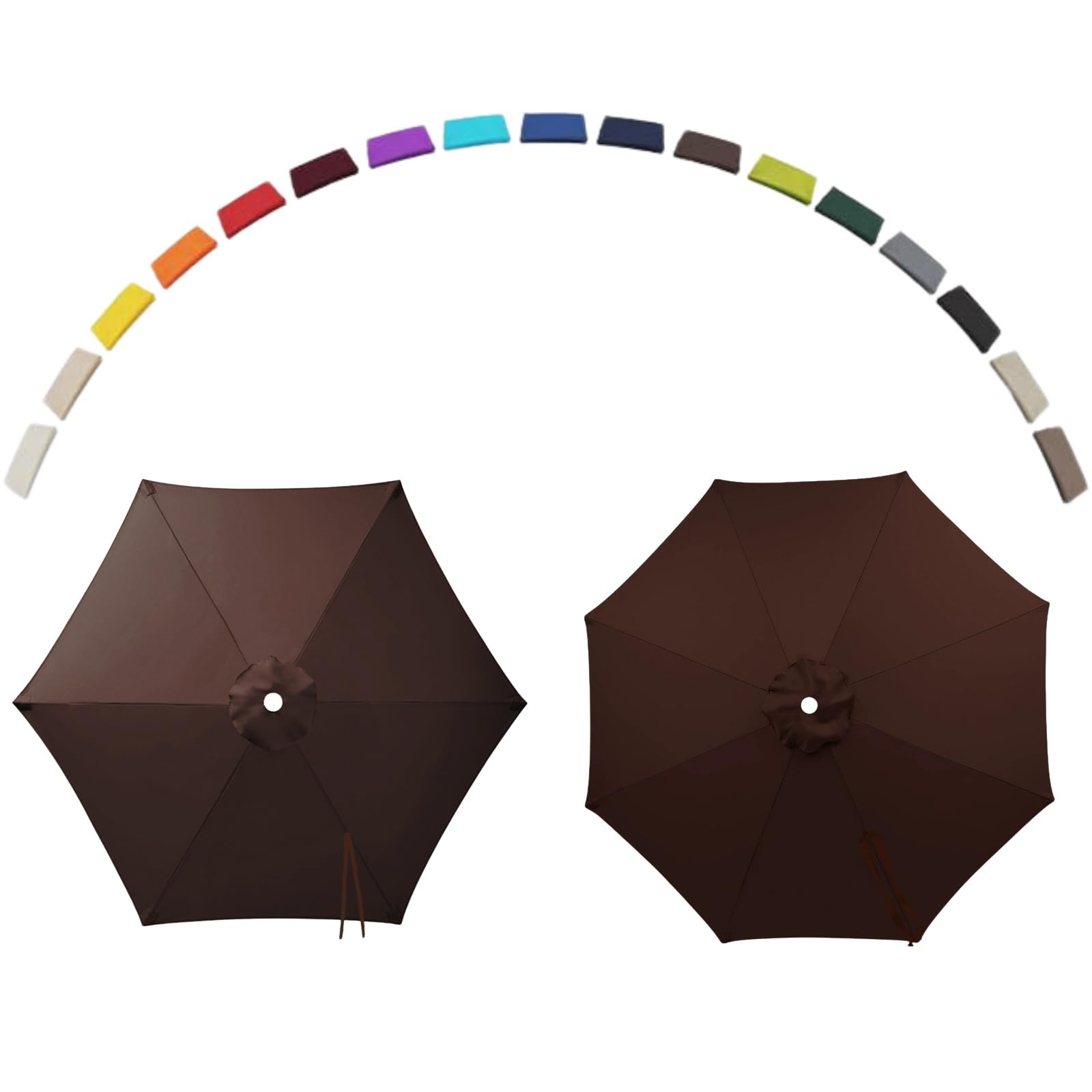 Generico 6/8 Stecche Copertura di Ricambio 2m 2.7m 3.0m 4.0m, Telo di Ricambio Ombrellone Giardino UV30+ Impermeabile, Replacement Parasol Cover per Cortilia Patio Esterno