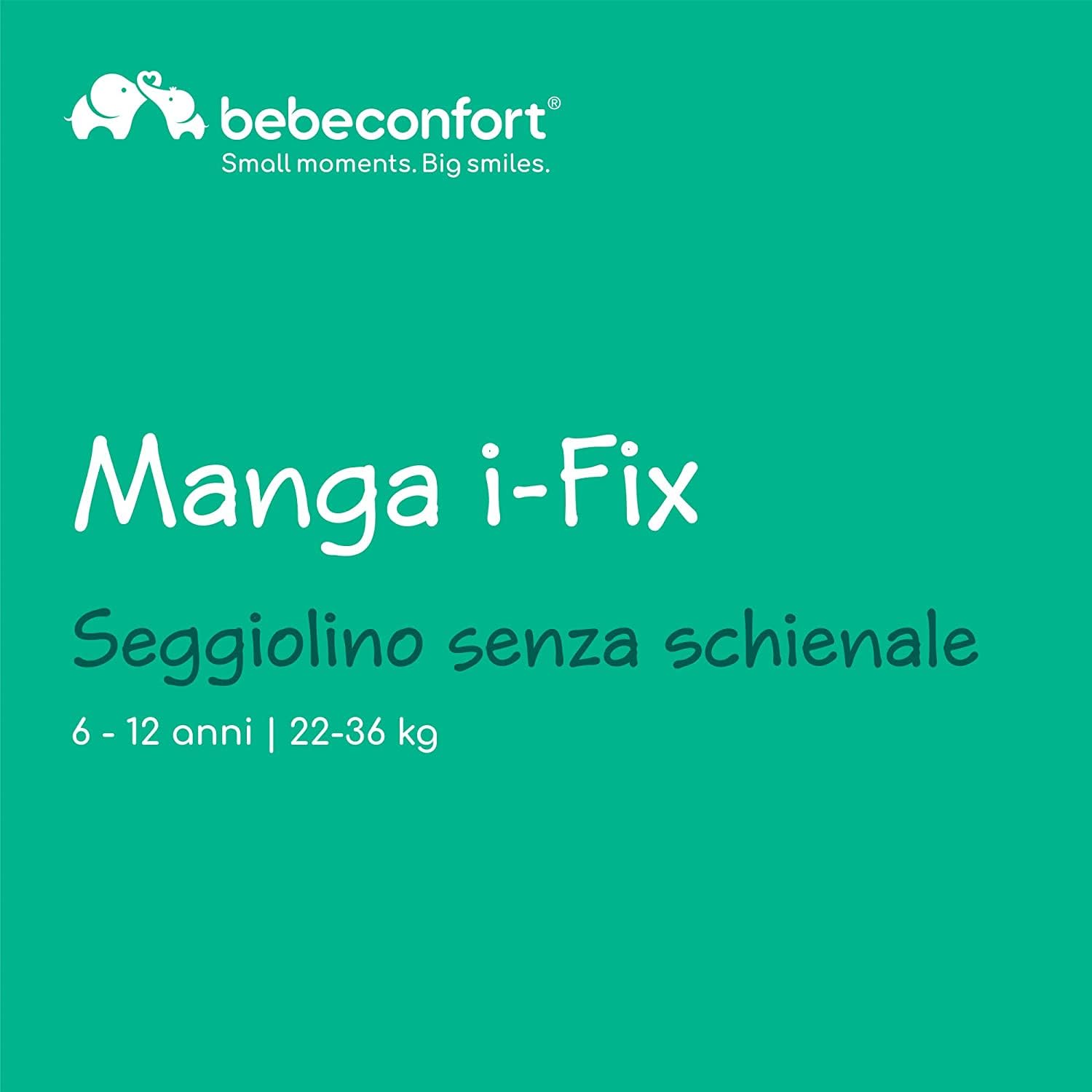 Bebeconfort Manga i-Fix Rialzo Auto per bambini, Seduta auto bambini, seggiolino auto isofix gruppo 3 per Bambini 128-150 cm, dai 6 ai 12 Anni (22-36 kg), colore Black Mist