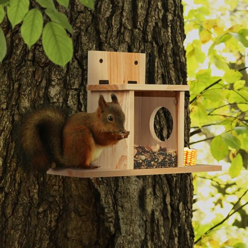 Mangeoire pour écureuils en bois naturel à assembler Relaxdays - 6