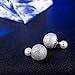 Faenlior Simple Crystal Double Sided Front Back Ball Stud Earrings for Women Girls Hypoallergenic