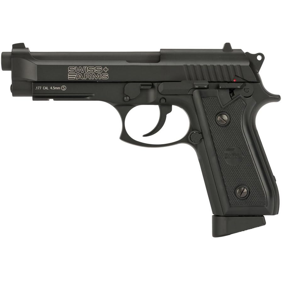 Swiss Arms PT92 Full Metal Blowback CO2 4,5mm | Pack Pistola de Aire comprimido KWC con maletín, 5 CO2 y 500 BB’s [1,7 Julios]