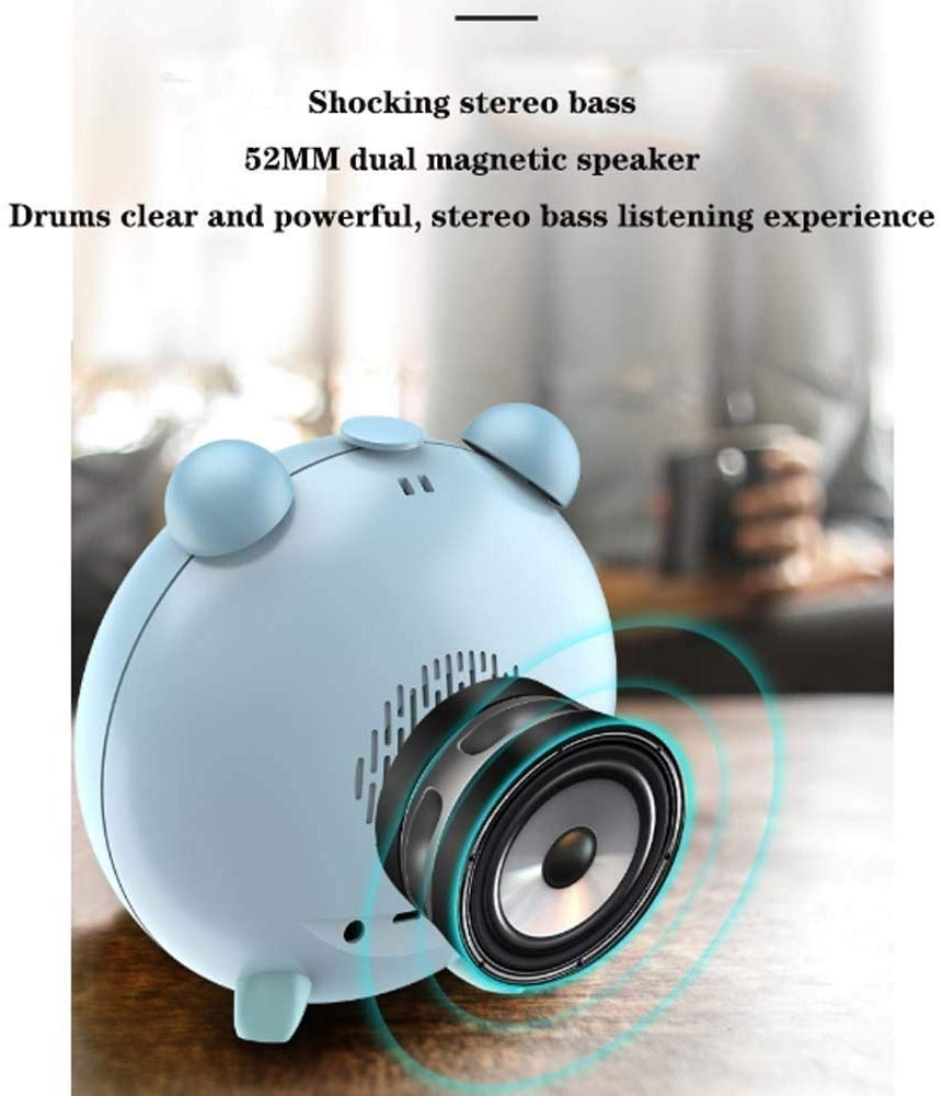 Réveil,Portable Petit Mini Haut-Parleur Bluetooth Surround 3D à Volume Élevé,Réveil Électronique Multifonctionnel Deux-en-Un Étudiant Créatif Muet Chevet Veilleuse