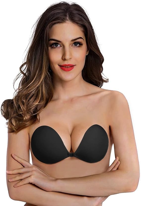 Women’s Strapless Push-Up Wire-Free Stick-On Invisible Bra, Free Size