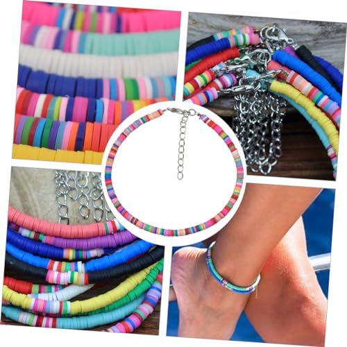 Bracelet de cheville en argile bijoux boho collier de coquillages multicolore