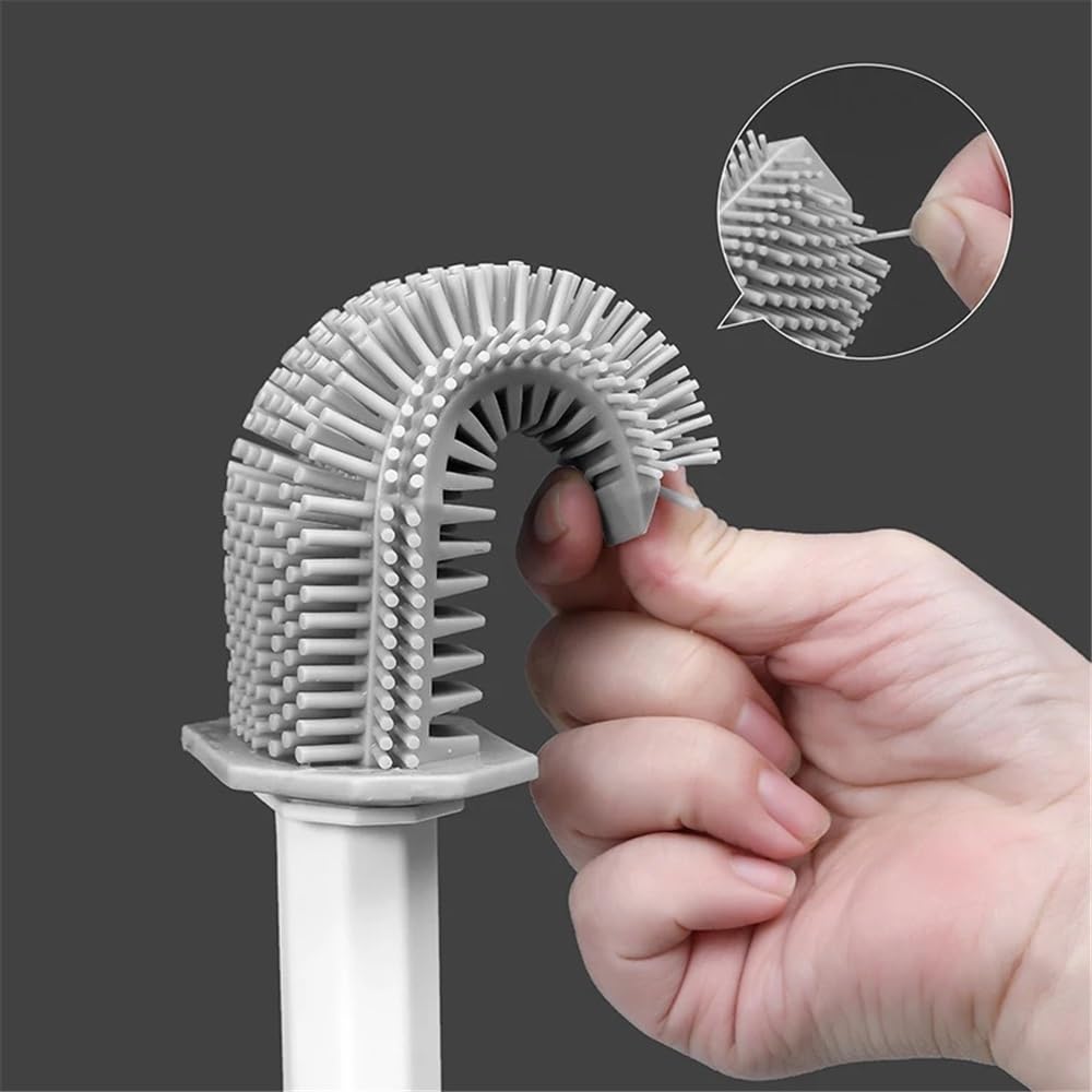 1 Escobilla de baño for colgar en la pared silicona poligonal con soporte