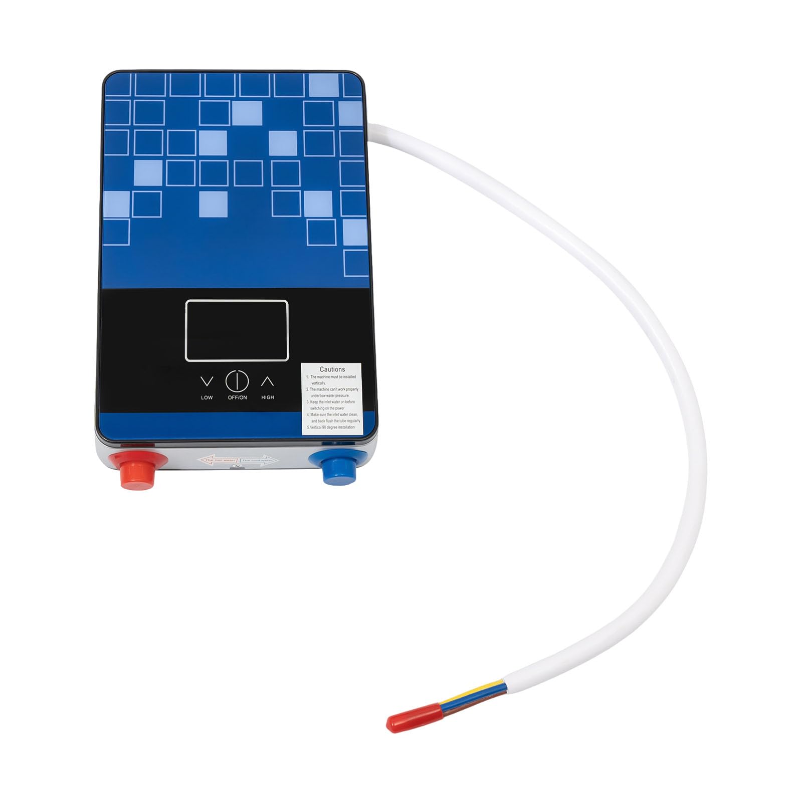 Calentador de agua eléctrico de alta calidad, color azul, con pantalla LED + tres piezas eléctricas para la ducha, 110 V, agua caliente constante con temperatura ajustable, para cocina y baño
