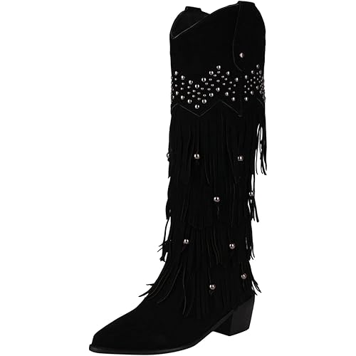 Womens Boots Western Stitched Pointe Toe Tie Knot Pump Ankle Boots Memory Foam Comfort Booties