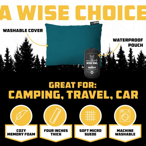 Wise Owl Outfitters Memory Foam Pillow - Compressible Camping Travel Pillow - Backpacking For Camping Accessories And Sleeping Bag - Green, Medium (Pack Of 1) #TOP1