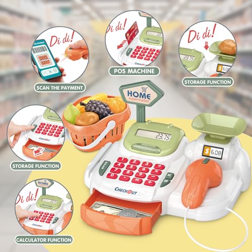 image for Sotodik Cash Register 36PCS Supermarket Shop Toys with Electronic Soun
