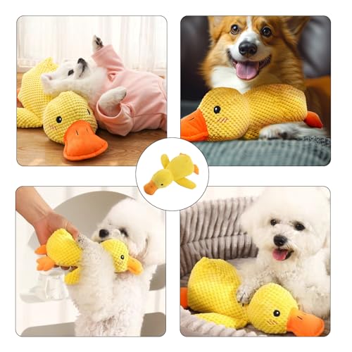 Anti Stress Ente für Hunde,Antistressente für Hunde,Interaktives Hundespielzeug Ente,Quietschspielzeug Kuscheltier Unzerstörbar,Hundekuscheltier,Stressente Spielzeug,Robustes Dog Toys für Mittlere