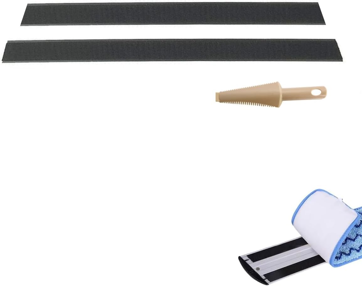 1 Pair Upgrade Hook and Loop Straps Replacement for Rubbermaid Commercial 18 Inch Mop Head Quick Connect Wall Stair Mop Microfiber