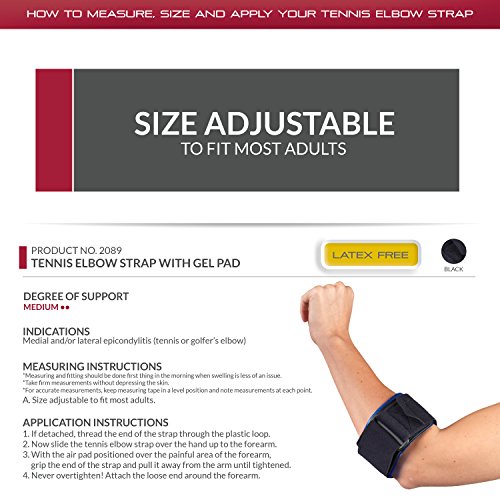 Otc Tennis Elbow Strap, Thrapeutic Gel Pad Insert #TOP1