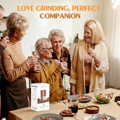 Image of Electric Salt and Pepper Grinder Set Automatic Battery Pepper Mill Shakers Adjustable Coarseness Upgraded Larger Capacity with Led Home and Kitchen Appliances(Wine Red)