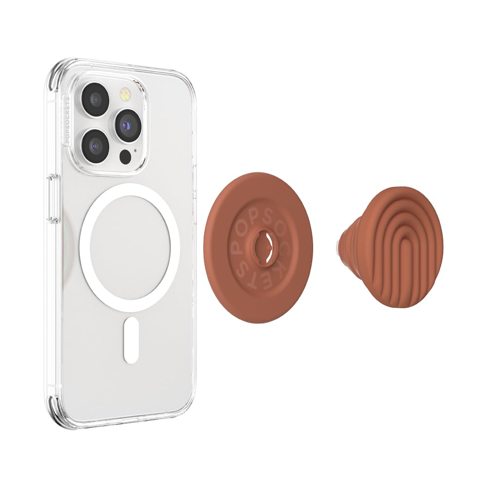 PopSockets: PopGrip Round pour MagSafe - Anneau Adaptateur pour MagSafe Inclus - Support et Poignée pour Smartphone et Coques avec Un Top Interchangeable - Curves Terra