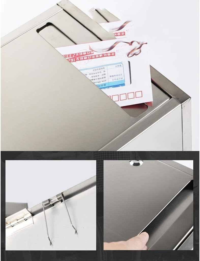 HBJWOV AWall Mounted Mail Box with Retrieval Door Keys and Newspaper Compartment