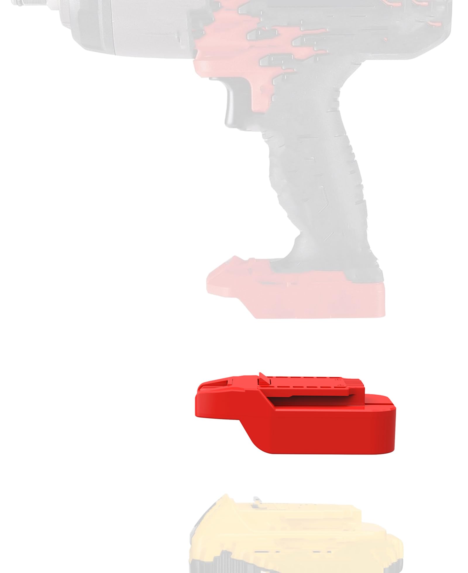 1x Adapter Fits Bauer 20v MAX Cordless Tools - Compatible with DeWalt 20v MAX XR DCB203 Lithium Batteries- Adapter Only, Black, DW-BE20