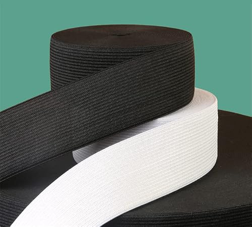 Magnoloran Elastic Band for Sewing, 1.5 Inch Elastic for Sewing Elastic Straps Wig Band Edge Band Knit Spool Sewing Band for Waistbands Pants Clothes & Lace Front Wigs((10 Yard Black, 10 Yard White) - Thumbnail 2