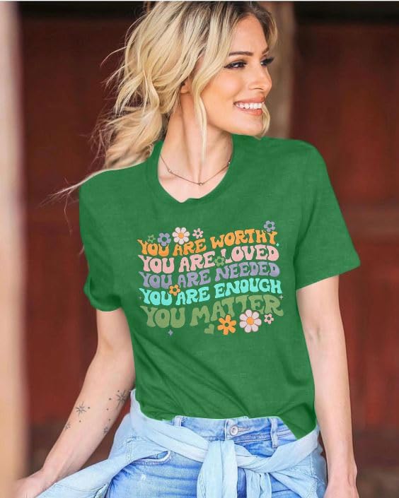 Kindness Shirt for Women Teachers You Matter Shirt Let Kindness Bloom Vintage Flower Be Kind Graphic Tee Top - Image 4