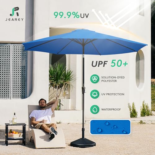 Image of JEAREY 10FT Outdoor Patio Umbrella, Market Umbrella, Royal Blue