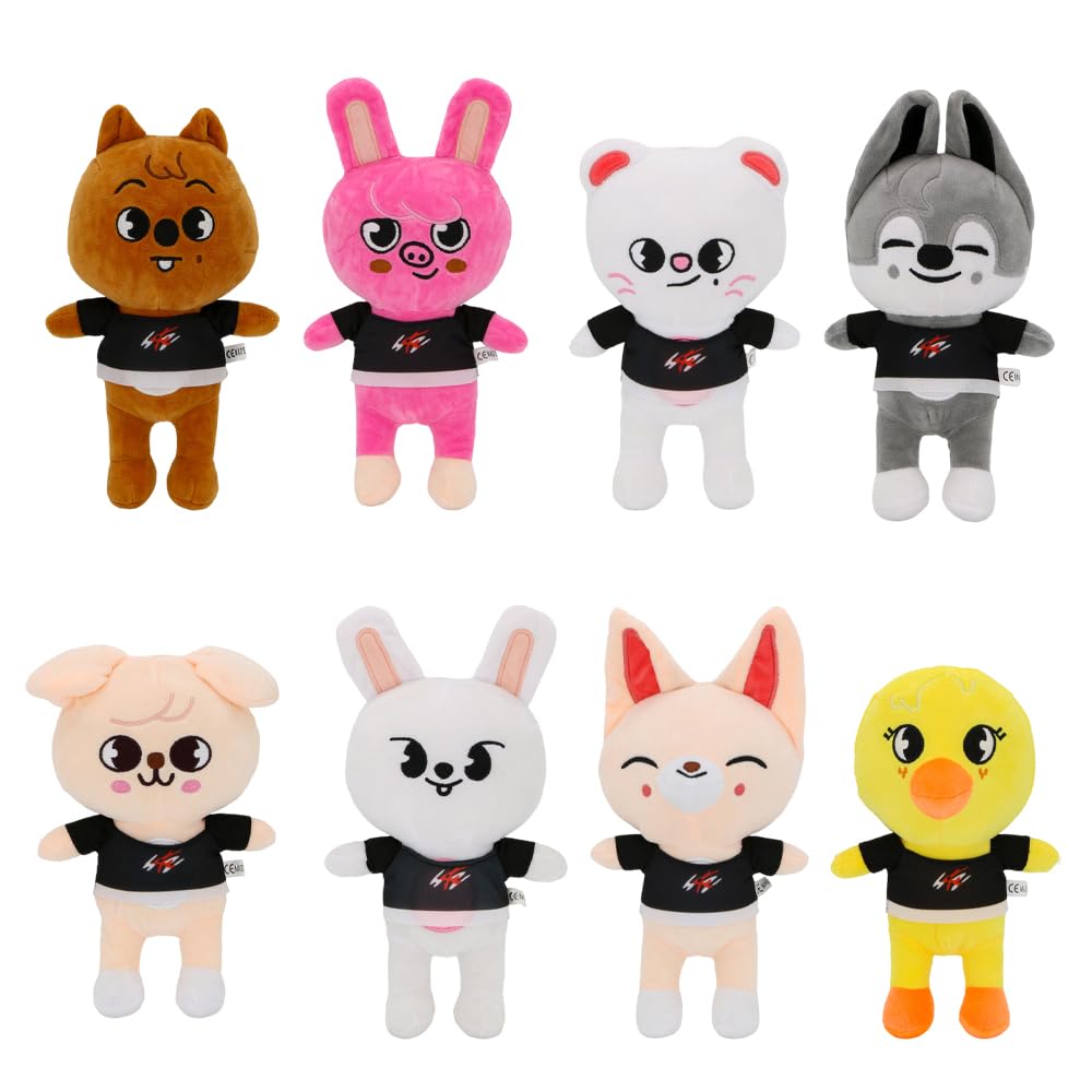 JYQOQH Skzoo Plush 8 PCS, SKids Plush, Cartoon Plush Toy, Cute and Chubby Kpop Tuffed Dolls Toys, Christmas Birthday Valentine's Day Plushes Gift for Fans Home Decorations (Size 22–26 cm) — image 1