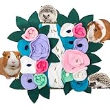 CUSOZWO Small Animal Foraging Mat Toys for Guinea Pig Hedgehog Rabbit Bunny Rat Chinchilla Hamster - Cute Flower Interactive Enrichment Pet Hay Feeders Cage Accessories