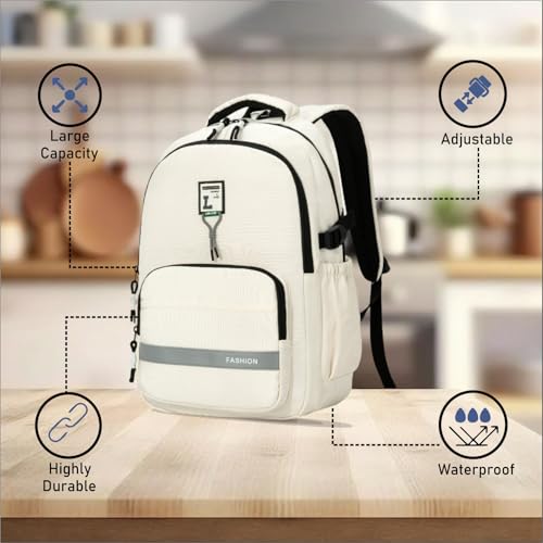 Image of Tinytot 30 Litre Japanese Korean Style School Bag Water-Resistant Laptop & Travel Backpack - Unisex Large 18 Inches Multipurpose Student Backpack for Boys & Girls, Men & Women
