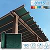 Patio 8' x 15' Sun Shade Fabric Roll 6/8/12 FT Shade Cloth for Patio, Outdoor Mesh Sail Sun Shades Canopy Replacement Pergola Cover for Backyard Deck Porch, Green #2