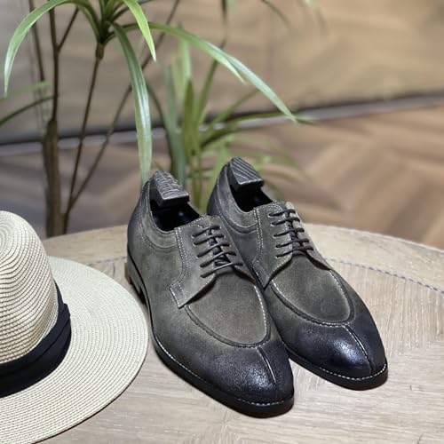 Men's Dress Shoes Genuine Leather Business Brogue Handmade Formal Oxfords Shoes Office Working Derby Shoes2