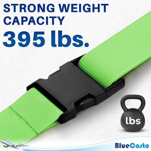 Image of BlueCosto Luggage Strap Suitcase Straps Belts Travel Accessories, 4-Pack, Green